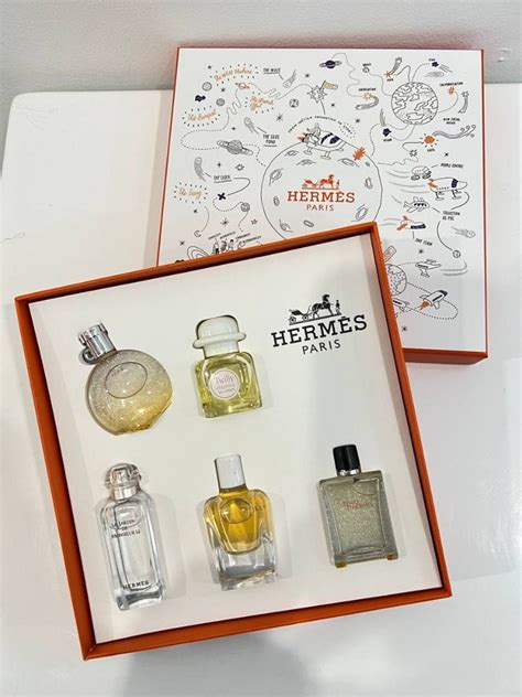 hermes perfume sizes|Hermes miniature perfume gift set.